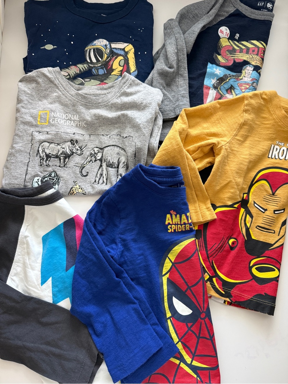 GAP Boys 3 years Graphic Tees Nat Geo Marvel DC Spider-Man Superman Iron Man